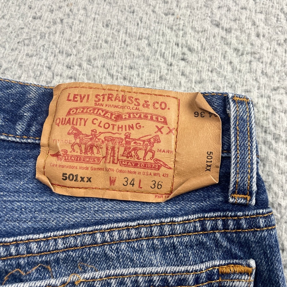 VTG Levis 501xx Jeans Men 34x36 (31x32) Made in USA Button Fly Faded Y2K 90s - Picture 9 of 16